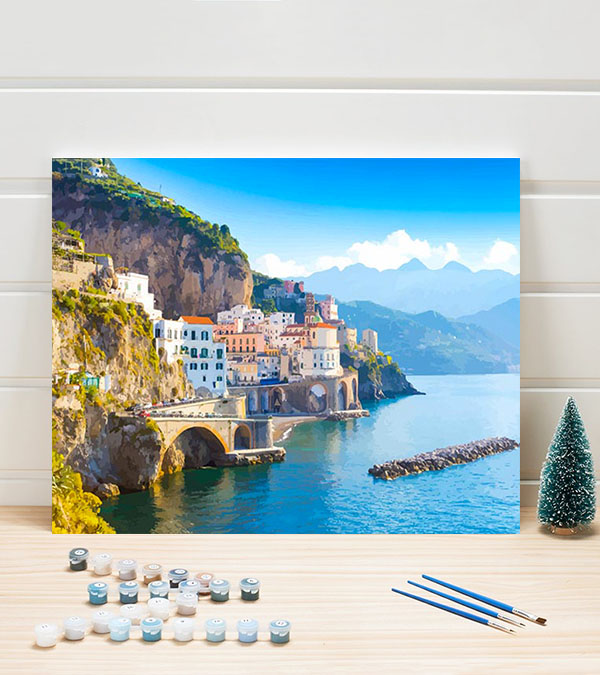 Amalfi Coast Italy - Cities Paint By Number - Paint by numbers for