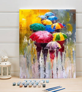 Colourful Rainy Day Paint by Numbers