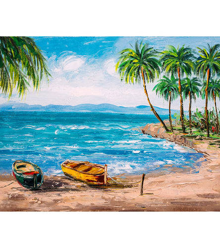 Paradise Tropical Island Beach Paint by Numbers