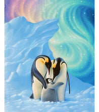 Load image into Gallery viewer, Aurora Penguin Family Paint with Diamonds - Art Providore