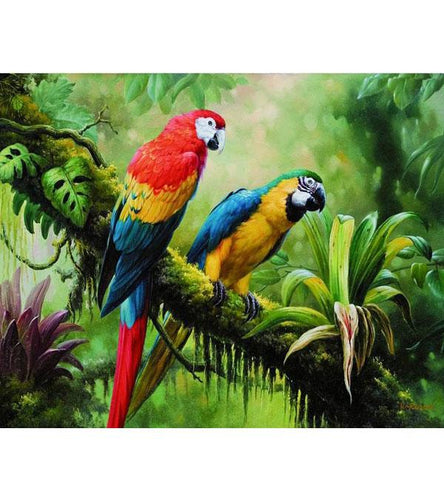 Beautiful Parrots Paint with Diamonds - Art Providore