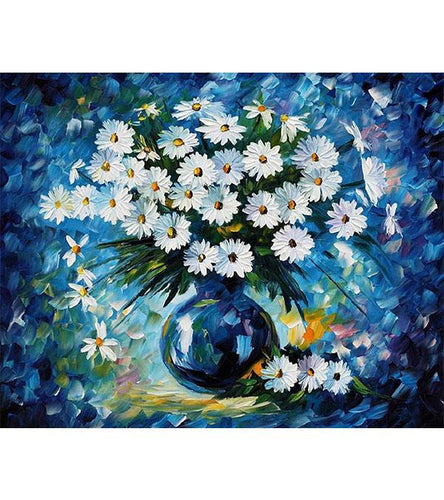 Blue Daisy Paint with Diamonds - Art Providore