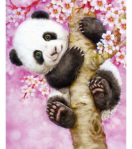 Cherry Blossoms Panda Paint with Diamonds - Art Providore