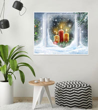 Load image into Gallery viewer, Christmas Snow Candles Paint with Diamonds - Art Providore