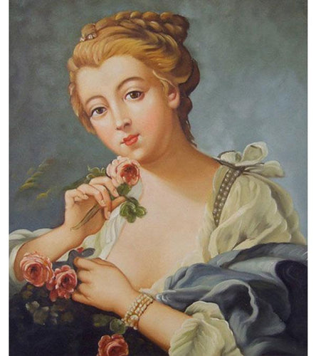 Classical Lady with Roses Paint with Diamonds - Art Providore