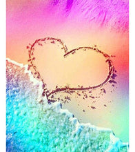Load image into Gallery viewer, Colourful Heart Beach Paint with Diamonds - Art Providore
