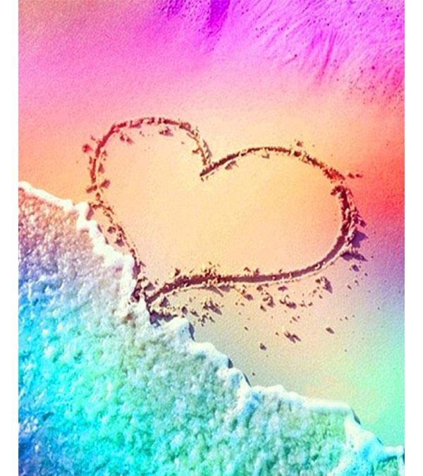 Colourful Heart Beach Paint with Diamonds - Art Providore