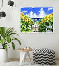 Load image into Gallery viewer, Girl in Sunflower Field Paint with Diamonds - Art Providore