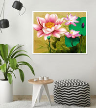 Load image into Gallery viewer, Pink Lotus Flowers Paint with Diamonds - Art Providore