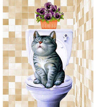 Load image into Gallery viewer, Potty Cat Beige Paint with Diamonds - Art Providore