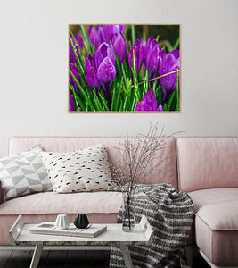 Purple Tulips Paint with Diamonds - Art Providore