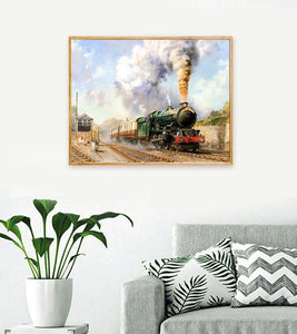 Railway Steam Train Paint with Diamonds - Art Providore