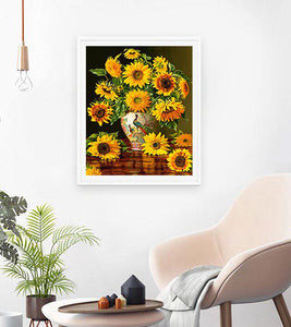 Sunflower In Vase Paint with Diamonds - Art Providore
