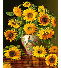 Load image into Gallery viewer, Sunflower In Vase Paint with Diamonds - Art Providore