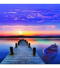 Load image into Gallery viewer, Sunset Pier Paint with Diamonds - Art Providore