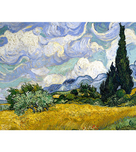 Wheat Field with Cypresses Paint with Diamonds - Vincent van Gogh - Art Providore