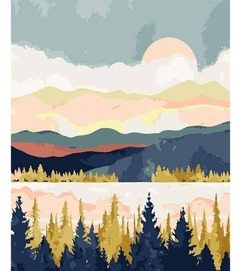 Abstract Mountain Sunset Paint by Numbers - Art Providore
