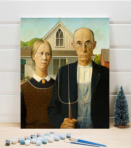 American Gothic Paint by Numbers - Grant Wood