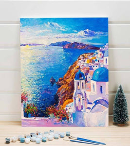 Beautiful Santorini Paint by Numbers - Art Providore