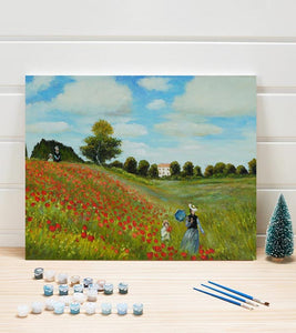 Blooming Poppy Field Paint by Numbers - Claude Monet - Art Providore