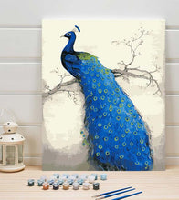 Load image into Gallery viewer, Blue Peacock Paint by Numbers - Art Providore