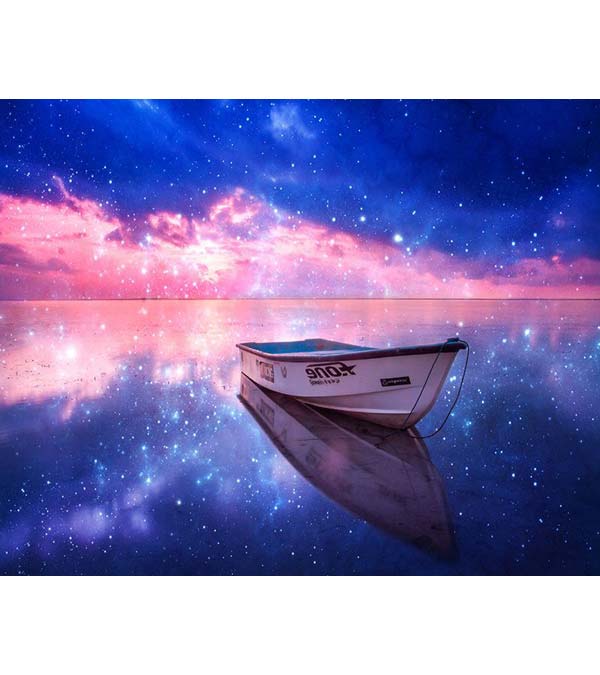Boat under Starry Night Sky Paint by Numbers - Art Providore