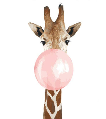 Bubble Gum Giraffe Paint by Numbers - Art Providore