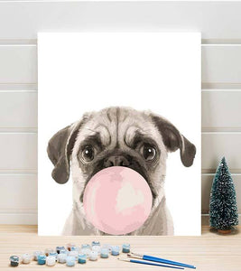 Bubble Gum Pug Paint by Numbers - Art Providore