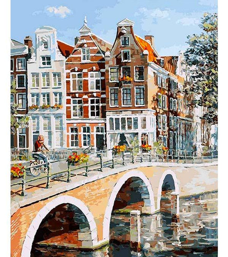 Charming Amsterdam Canal Paint by Numbers - Art Providore