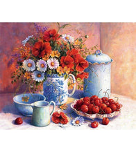 Load image into Gallery viewer, Cherries and Flowers Paint by Numbers - Art Providore