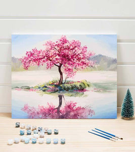 Cherry Tree on Lake Paint by Numbers - Art Providore