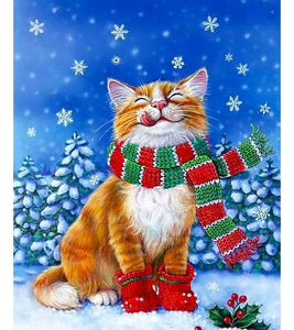 Christmas Cat Paint by Numbers - Art Providore
