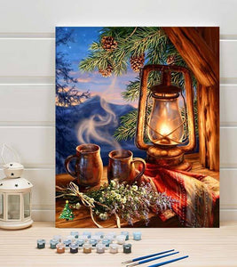 Christmas Night Coffee Paint by Numbers - Art Providore