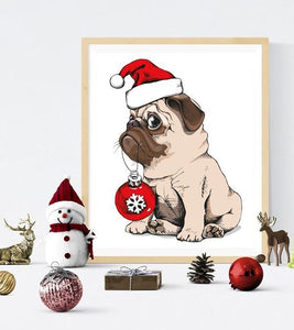 Christmas Pug Paint by Numbers - Art Providore