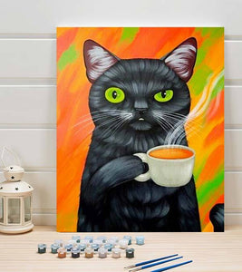 Coffee Cat Paint by Numbers - Art Providore