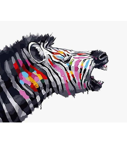 Colourful Zebra Paint by Numbers - Art Providore