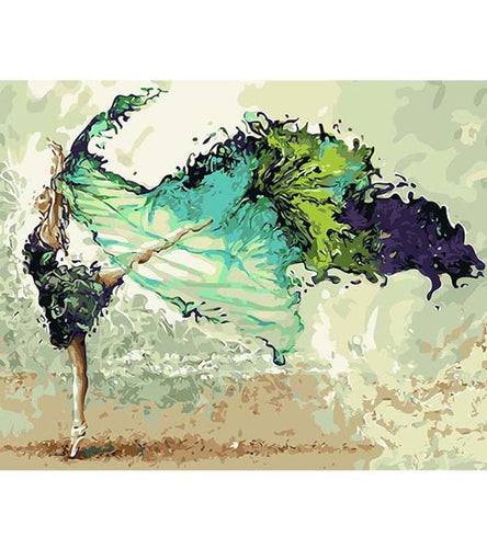 Dancer in Green Paint by Numbers - Art Providore