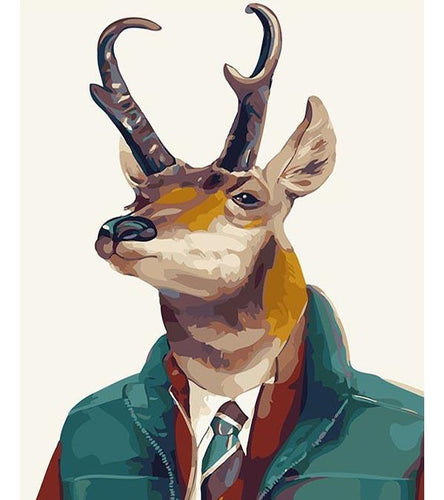 Deer in Suit Paint by Numbers - Art Providore