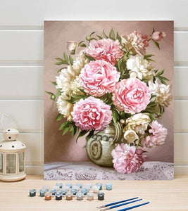 Delicate Peony Paint by Numbers - Art Providore