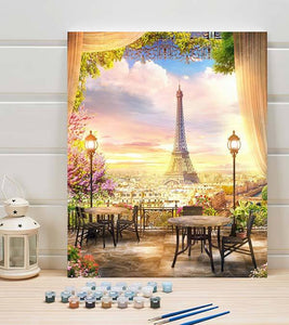 Dreamlike Paris Eiffel Tower Paint by Numbers - Art Providore
