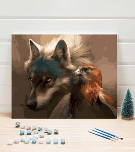 Eagle and Wolf Paint by Numbers - Art Providore