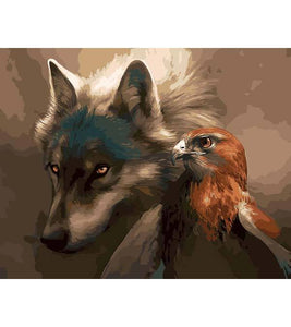 Eagle and Wolf Paint by Numbers - Art Providore