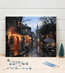 European Old Town Street Paint by Numbers - Art Providore