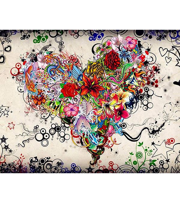 Floral Heart Paint by Numbers - Art Providore