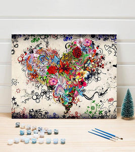 Floral Heart Paint by Numbers - Art Providore