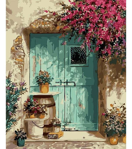 Flowery Front Door Paint by Numbers - Art Providore