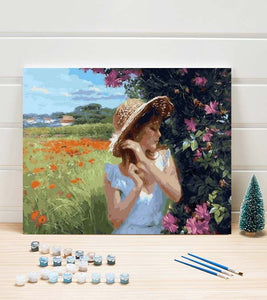 Summer Garden Girl Paint by Numbers - Art Providore