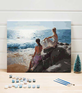 Girls by the Beach Paint by Numbers - Art Providore