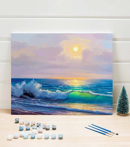 Ocean Waves at Sunrise Paint by Numbers - Art Providore