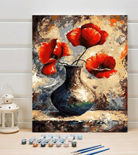 Load image into Gallery viewer, Poppies in a Vase Paint by Numbers - Art Providore
